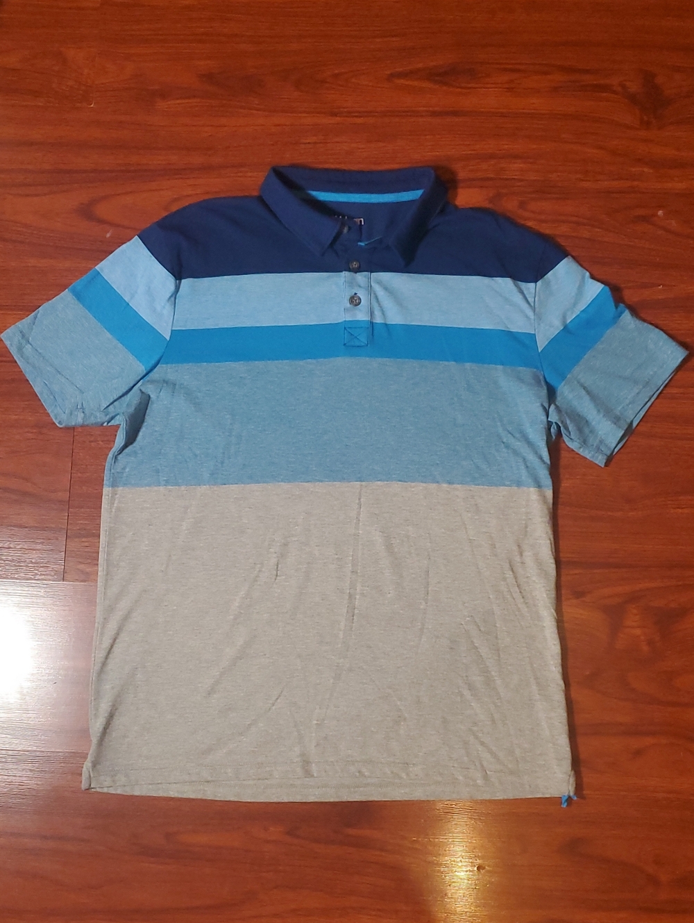 Urban Pipeline Men's Blue & Gray Striped Polo
